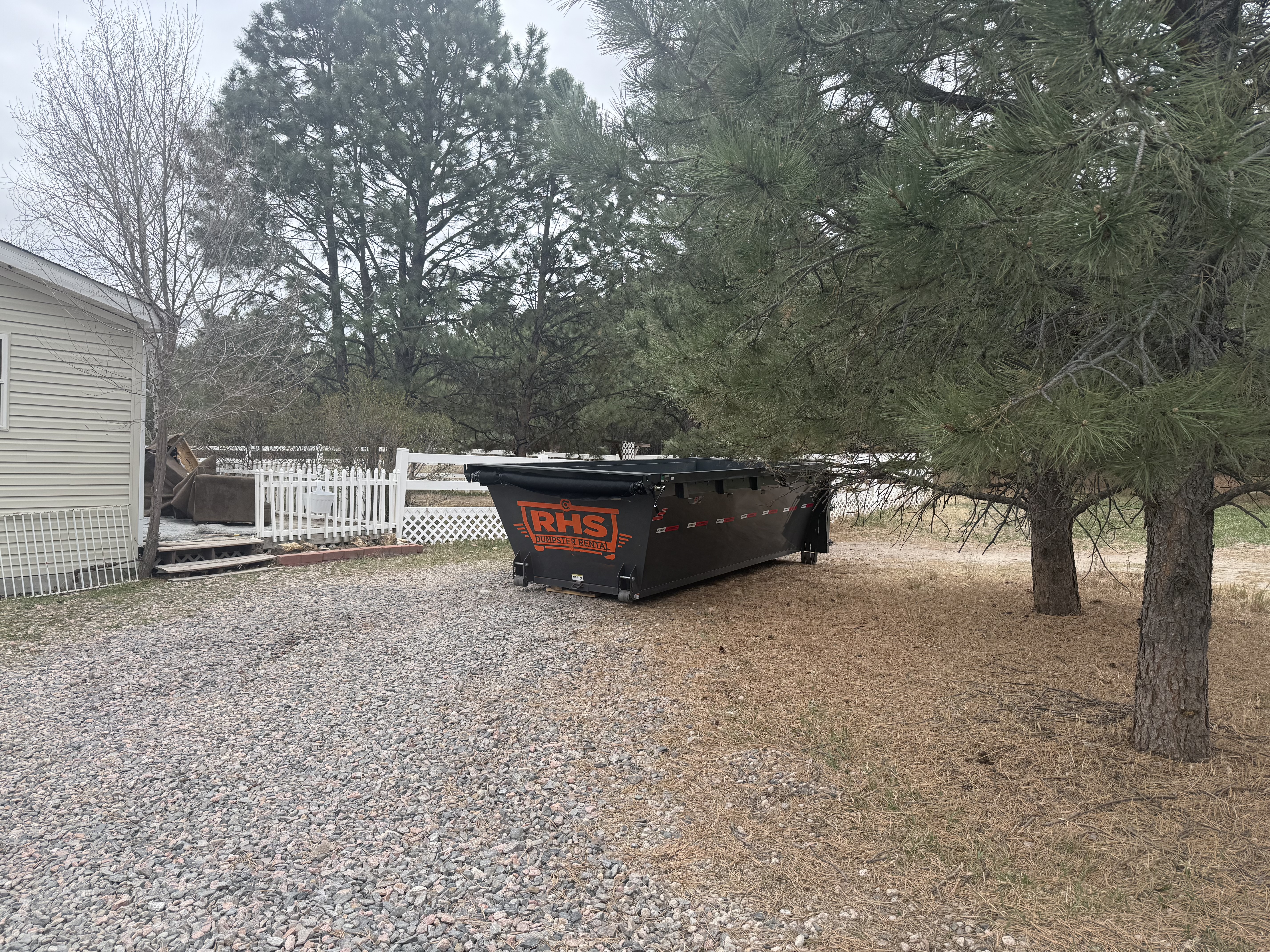 RHS branded dumpster curbside